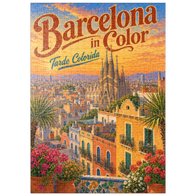 Darstellung des Puzzle Motivs Sagrada Familia – Pracht im Sonnenuntergang - Puzzleteile: 500