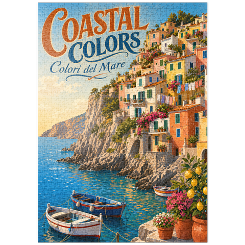 Darstellung des Puzzle Motivs Die Amalfiküste – farbenfroher Küstencharme puzzleplate Amalfi Coast Colorful Coastal Charm 1000 Puzzle