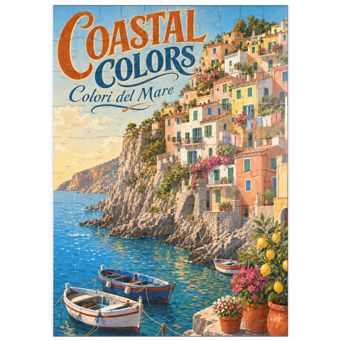 Darstellung des Puzzle Motivs Die Amalfiküste – farbenfroher Küstencharme puzzleplate Amalfi Coast Colorful Coastal Charm 100 Puzzle