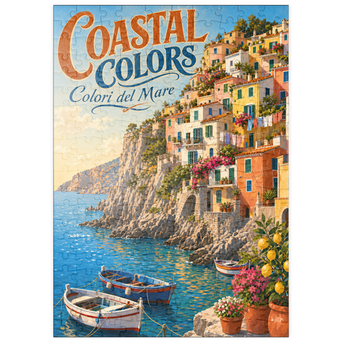 Darstellung des Puzzle Motivs Die Amalfiküste – farbenfroher Küstencharme puzzleplate Amalfi Coast Colorful Coastal Charm 200 Puzzle