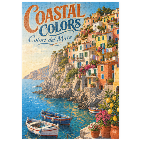 Darstellung des Puzzle Motivs Die Amalfiküste – farbenfroher Küstencharme puzzleplate Amalfi Coast Colorful Coastal Charm 500 Puzzle