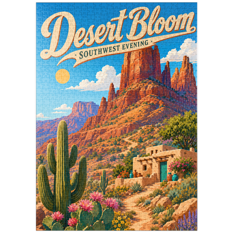 Darstellung des Puzzle Motivs Wüstenblüte – Die ruhige Schönheit des Südwestens puzzleplate Desert Bloom Serene Southwest Beauty 1000 Puzzle