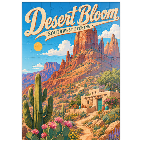 Darstellung des Puzzle Motivs Wüstenblüte – Die ruhige Schönheit des Südwestens puzzleplate Desert Bloom Serene Southwest Beauty 100 Puzzle