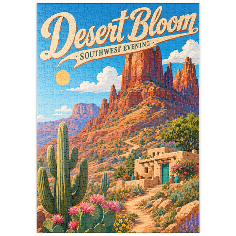 Darstellung des Puzzle Motivs Wüstenblüte – Die ruhige Schönheit des Südwestens puzzleplate Desert Bloom Serene Southwest Beauty 500 Puzzle