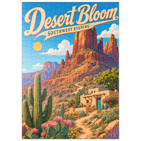 Darstellung des Puzzle Motivs Wüstenblüte – Die ruhige Schönheit des Südwestens - Puzzleteile: 500