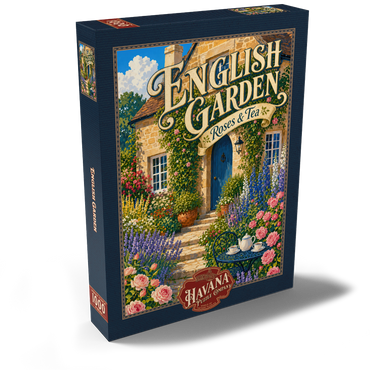 Darstellung des Puzzle Motivs English Garden Roses Tea Charm 1000 Puzzle Schachtel Ansicht2