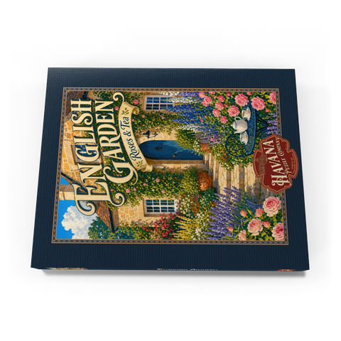 Darstellung des Puzzle Motivs Anhänger „Englische Gartenrosen-Tee“ English Garden Roses Tea Charm 100 Puzzle Schachtel Ansicht3