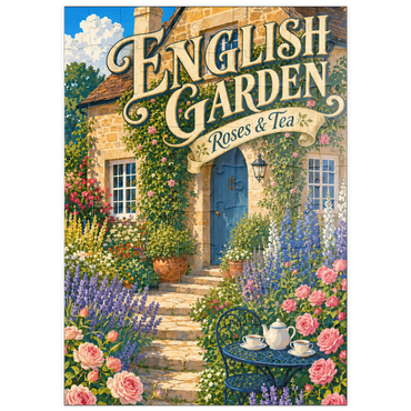 Darstellung des Puzzle Motivs puzzleplate English Garden Roses Tea Charm 100 Puzzle
