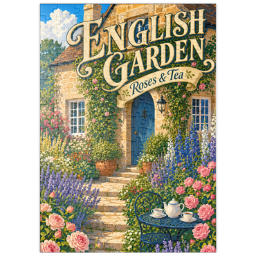 Darstellung des Puzzle Motivs puzzleplate English Garden Roses Tea Charm 200 Puzzle