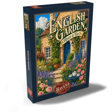 Darstellung des Puzzle Motivs English Garden Roses Tea Charm 500 Puzzle Schachtel Ansicht2