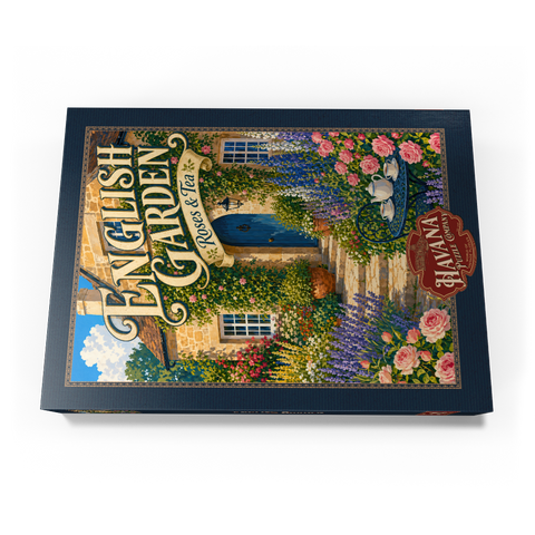 Darstellung des Puzzle Motivs Anhänger „Englische Gartenrosen-Tee“ English Garden Roses Tea Charm 500 Puzzle Schachtel Ansicht3
