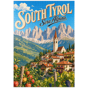 Darstellung des Puzzle Motivs Der Charme der Südtiroler Bergdörfer - Puzzleteile: 1000