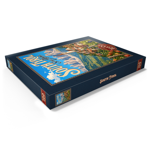 Darstellung des Puzzle Motivs Der Charme der Südtiroler Bergdörfer South Tyrol Alpine Village Charm 100 Puzzle Schachtel Ansicht1