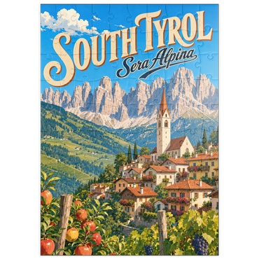 Darstellung des Puzzle Motivs puzzleplate South Tyrol Alpine Village Charm 100 Puzzle