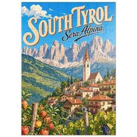 Darstellung des Puzzle Motivs Der Charme der Südtiroler Bergdörfer - Puzzleteile: 100