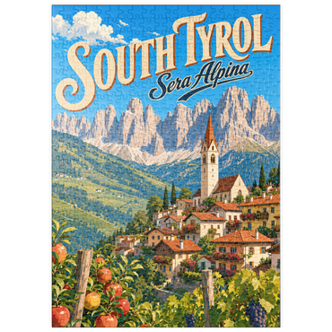 Darstellung des Puzzle Motivs puzzleplate South Tyrol Alpine Village Charm 500 Puzzle