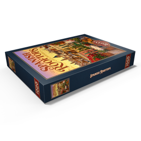 Darstellung des Puzzle Motivs Der Charme des goldenen Sonnenuntergangs über den spanischen Dächern - Puzzleteile: 1000