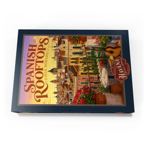 Darstellung des Puzzle Motivs Der Charme des goldenen Sonnenuntergangs über den spanischen Dächern Spanish Rooftops Golden Sunset Charm 1000 Puzzle Schachtel Ansicht3