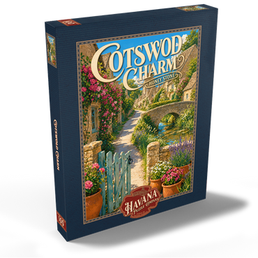 Darstellung des Puzzle Motivs Cotswold Village Honey Stone Charm 100 Puzzle Schachtel Ansicht2