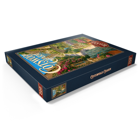 Darstellung des Puzzle Motivs Cotswold Village – Anhänger aus Honigstein Cotswold Village Honey Stone Charm 200 Puzzle Schachtel Ansicht1