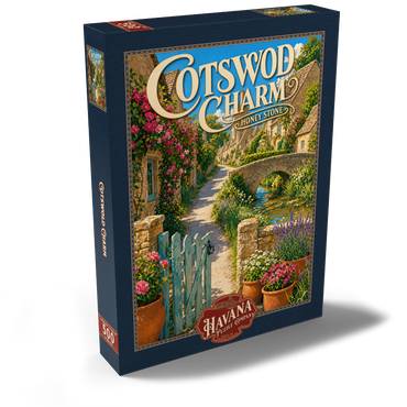 Darstellung des Puzzle Motivs Cotswold Village Honey Stone Charm 500 Puzzle Schachtel Ansicht2