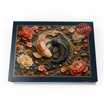Darstellung des Puzzle Motivs Yin Yang Koi Floral Elegance 1000 Puzzle Schachtel Ansicht3