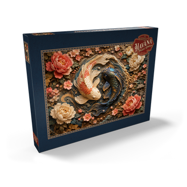 Darstellung des Puzzle Motivs Yin Yang Koi Floral Elegance 200 Puzzle Schachtel Ansicht2