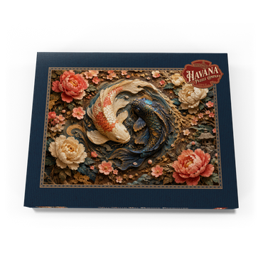 Darstellung des Puzzle Motivs Yin Yang Koi Floral Elegance 200 Puzzle Schachtel Ansicht3