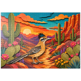 Darstellung des Puzzle Motivs Roadrunner im Cactus Canyon - Puzzleteile: 1000