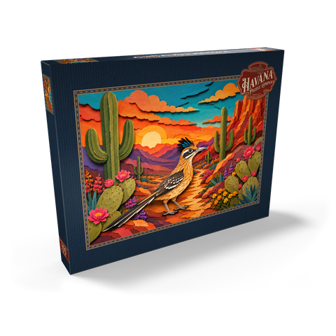 Darstellung des Puzzle Motivs Roadrunner im Cactus Canyon Roadrunner in Cactus Canyon 100 Puzzle Schachtel Ansicht2