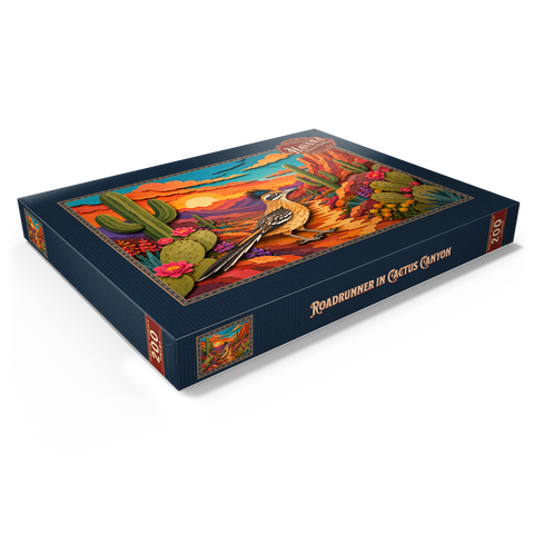 Darstellung des Puzzle Motivs Roadrunner im Cactus Canyon Roadrunner in Cactus Canyon 200 Puzzle Schachtel Ansicht1