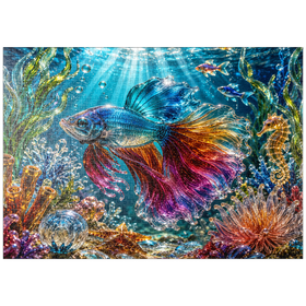 Darstellung des Puzzle Motivs Leuchtende Glasschätze aus dem Ozean - Puzzleteile: 1000