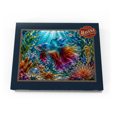 Darstellung des Puzzle Motivs Leuchtende Glasschätze aus dem Ozean Luminous Glass Ocean Treasures 100 Puzzle Schachtel Ansicht3