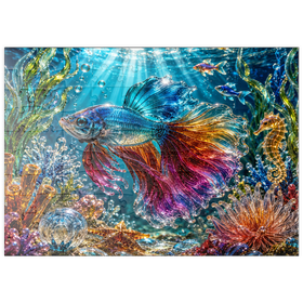 Darstellung des Puzzle Motivs Leuchtende Glasschätze aus dem Ozean - Puzzleteile: 100