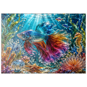 Darstellung des Puzzle Motivs Leuchtende Glasschätze aus dem Ozean - Puzzleteile: 200