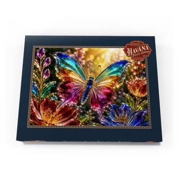 Darstellung des Puzzle Motivs Luminous Glass Butterfly Garden 100 Puzzle Schachtel Ansicht3