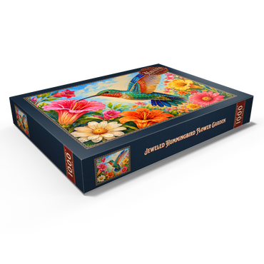 Darstellung des Puzzle Motivs Jeweled Hummingbird Flower Garden 1000 Puzzle Schachtel Ansicht1