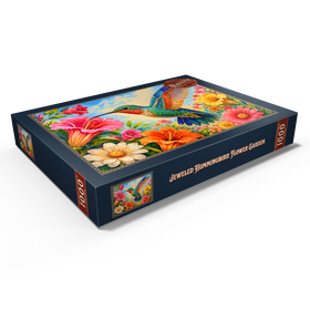 Darstellung des Puzzle Motivs Der verzierte Kolibri-Blumengarten - Puzzleteile: 1000