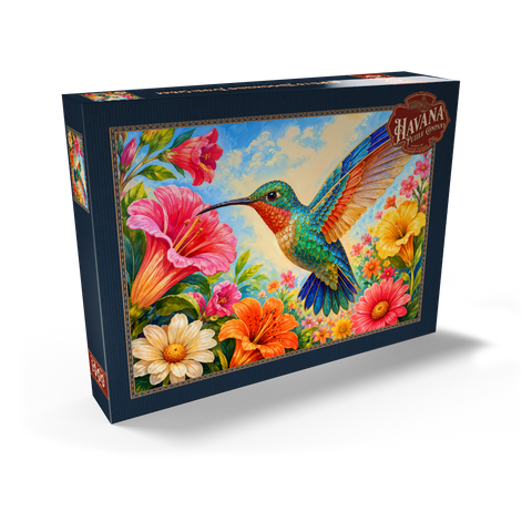 Darstellung des Puzzle Motivs Der verzierte Kolibri-Blumengarten Jeweled Hummingbird Flower Garden 1000 Puzzle Schachtel Ansicht2