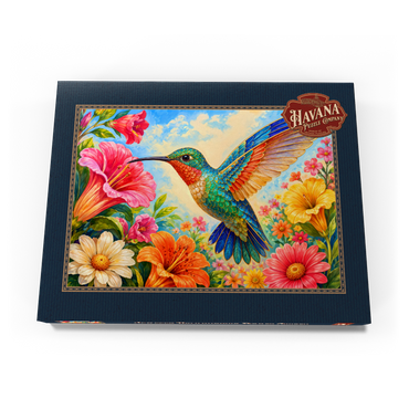 Darstellung des Puzzle Motivs Jeweled Hummingbird Flower Garden 200 Puzzle Schachtel Ansicht3