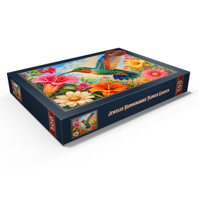 Alternative Darstellung des Puzzle-Motivs Der verzierte Kolibri-Blumengarten – Puzzleteile: 500