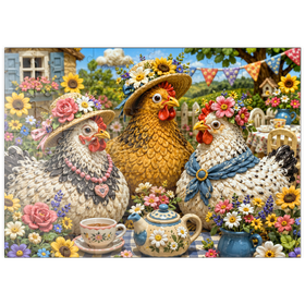 Darstellung des Puzzle Motivs Tee-Party im Knetgarten - Puzzleteile: 100