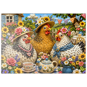 Darstellung des Puzzle Motivs Tee-Party im Knetgarten - Puzzleteile: 200