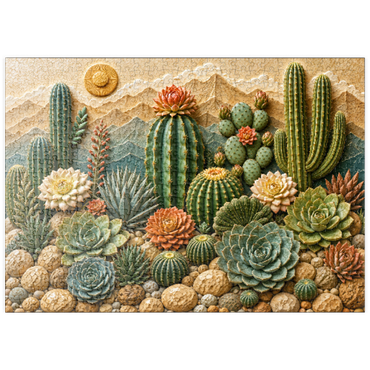 Darstellung des Puzzle Motivs puzzleplate     Ceramic Cactus Garden Bloom 500 Puzzle