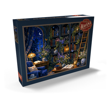 Darstellung des Puzzle Motivs     Botanical Midnight Library Glow 1000 Puzzle Schachtel Ansicht2