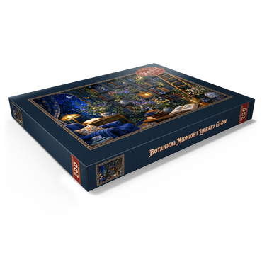 Darstellung des Puzzle Motivs     Botanical Midnight Library Glow 200 Puzzle Schachtel Ansicht1