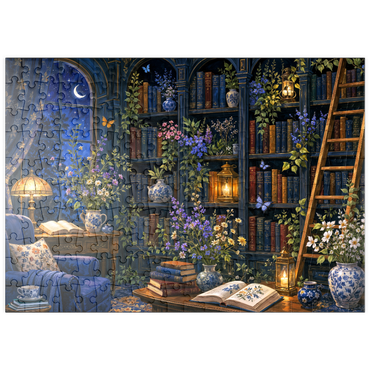 Darstellung des Puzzle Motivs puzzleplate     Botanical Midnight Library Glow 200 Puzzle