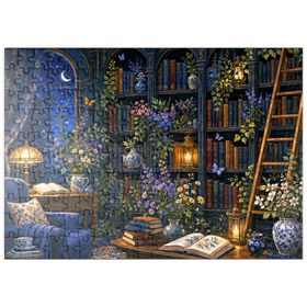 Darstellung des Puzzle Motivs Botanische Mitternachtsbibliothek – Leuchten - Puzzleteile: 200