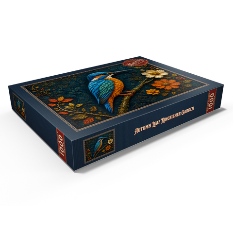 Darstellung des Puzzle Motivs Garten der Herbstblatt-Eisvögel Autumn Leaf Kingfisher Garden 1000 Puzzle Schachtel Ansicht1