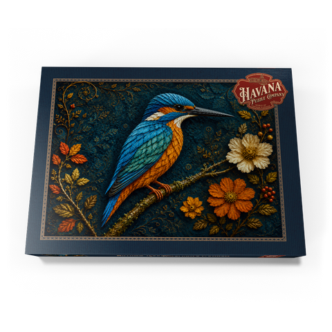 Darstellung des Puzzle Motivs Garten der Herbstblatt-Eisvögel Autumn Leaf Kingfisher Garden 1000 Puzzle Schachtel Ansicht3